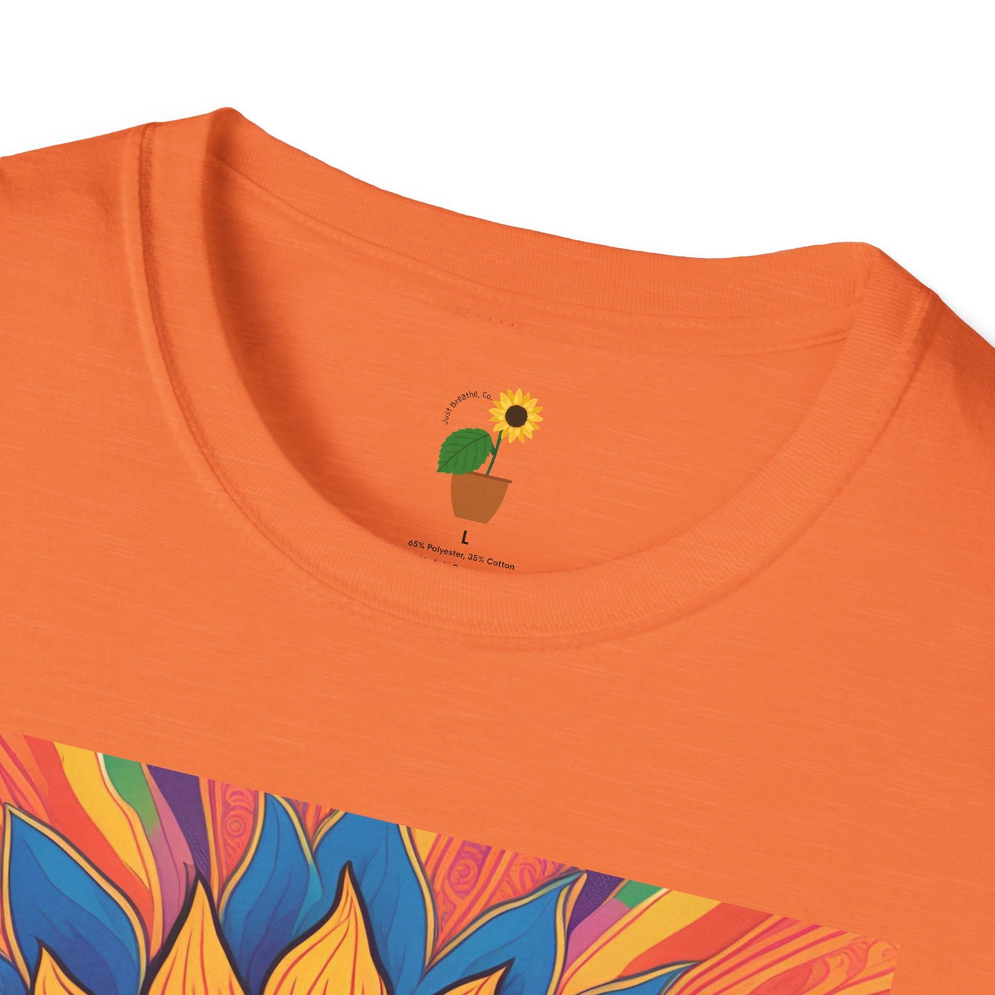 Peace & Love Sunflower T-Shirt - Unisex Softstyle Tee for Festivals and Everyday Wear