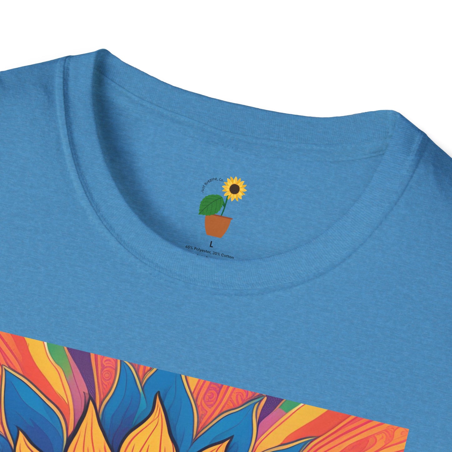 Peace & Love Sunflower T-Shirt - Unisex Softstyle Tee for Festivals and Everyday Wear