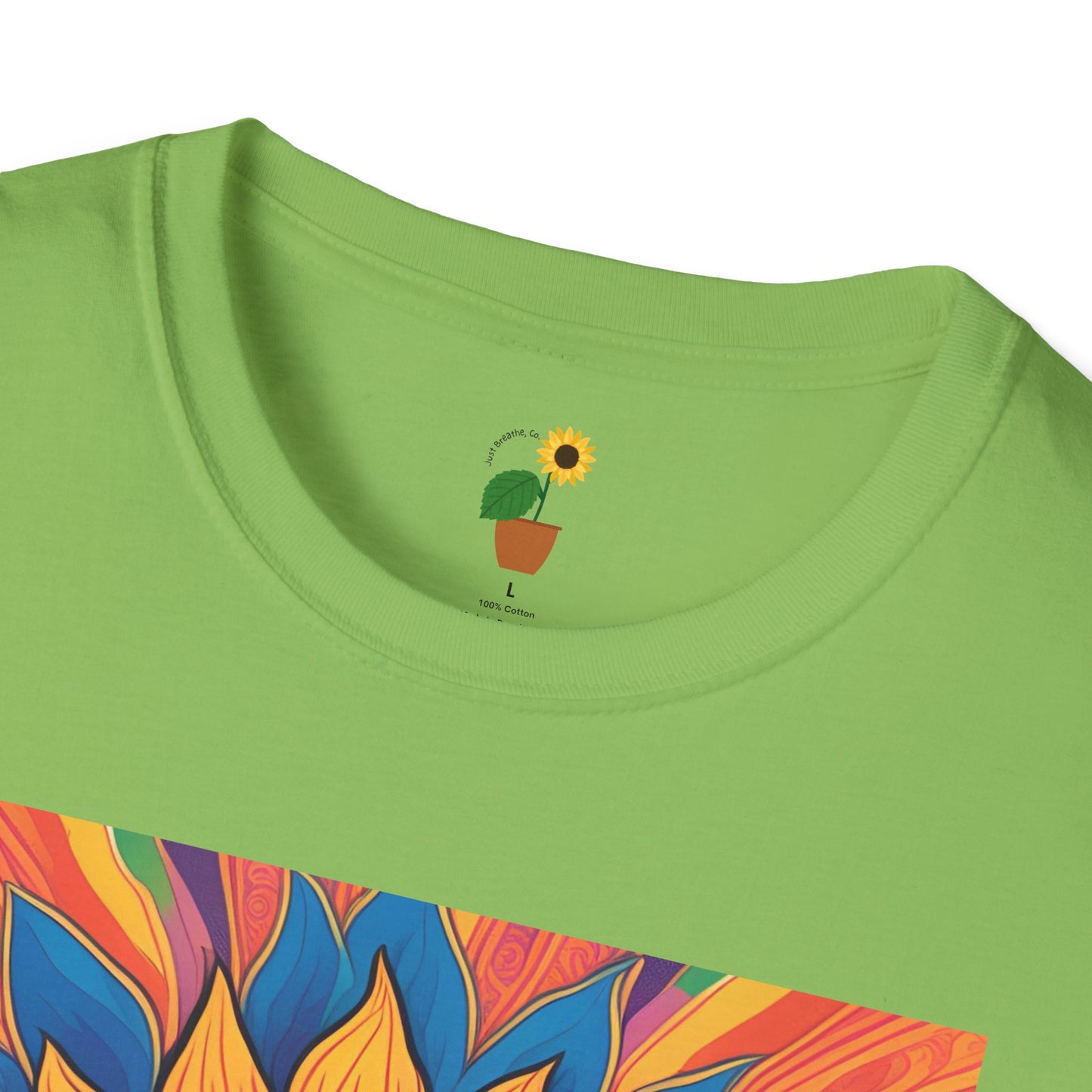 Peace & Love Sunflower T-Shirt - Unisex Softstyle Tee for Festivals and Everyday Wear