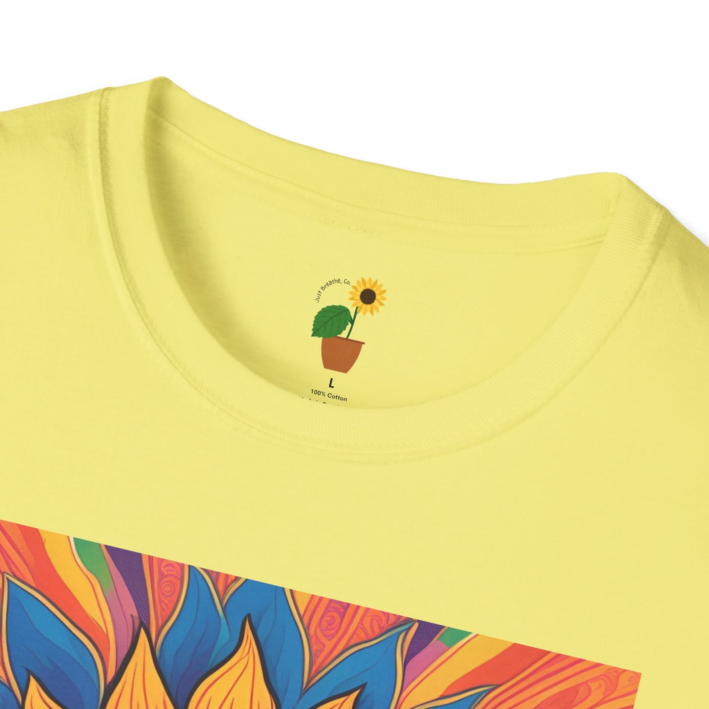 Peace & Love Sunflower T-Shirt - Unisex Softstyle Tee for Festivals and Everyday Wear