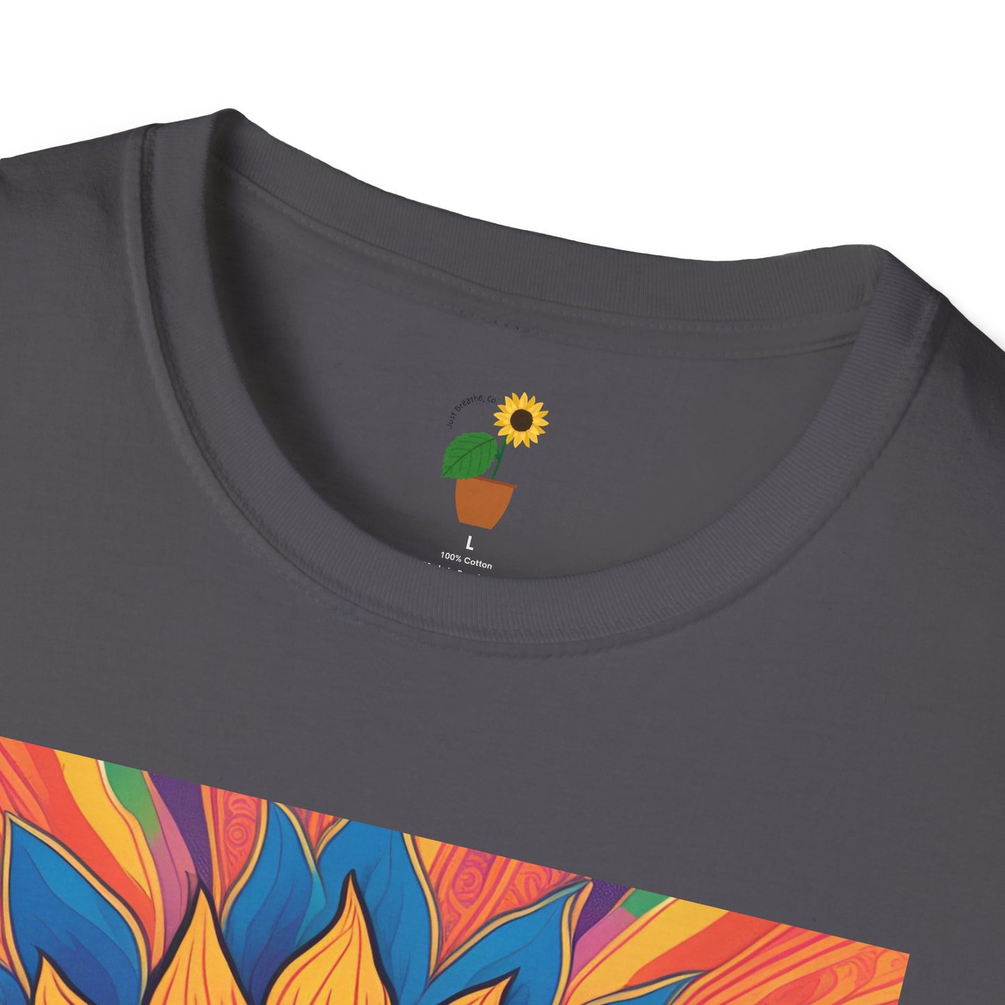 Peace & Love Sunflower T-Shirt - Unisex Softstyle Tee for Festivals and Everyday Wear