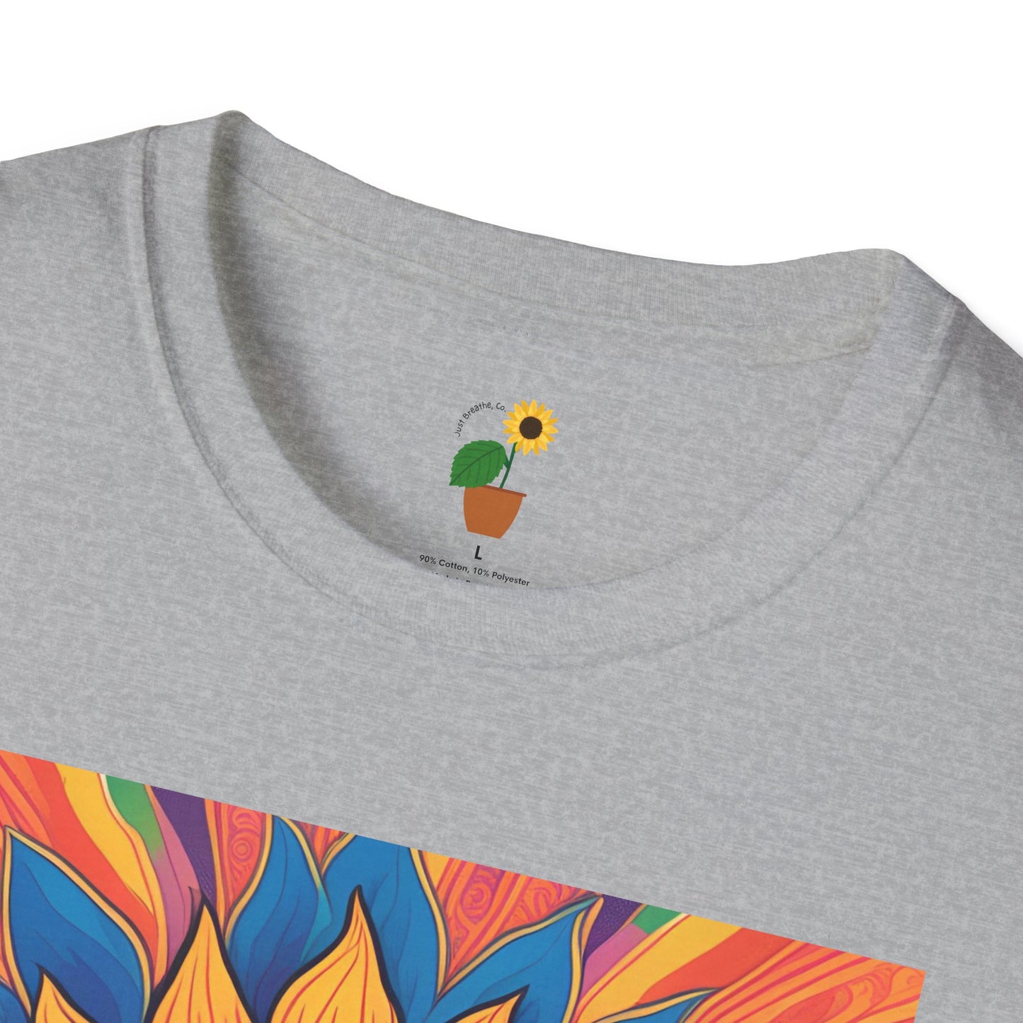 Peace & Love Sunflower T-Shirt - Unisex Softstyle Tee for Festivals and Everyday Wear
