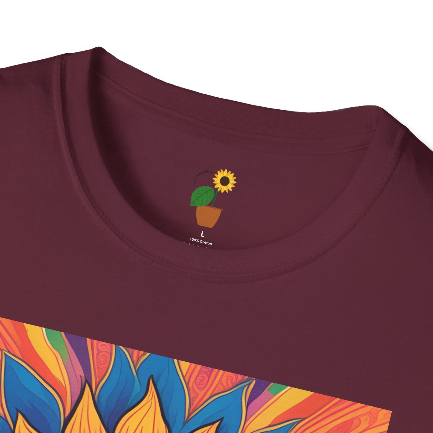 Peace & Love Sunflower T-Shirt - Unisex Softstyle Tee for Festivals and Everyday Wear